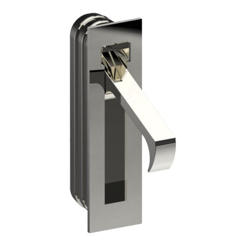 Sliding Door Edge Pull Handle, Square End, H70mm x W16mm x D19mm in Polished Chrome