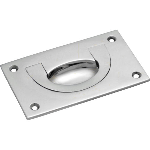Flush Pull Large Chrome Plated H55xW90mm in Chrome Plated