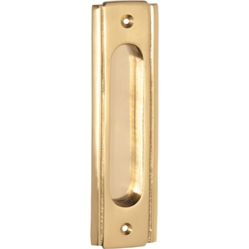 Sliding Door Pull Traditional Polished Brass H150xW43mm in Polished Brass