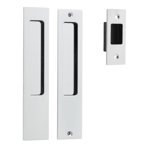 Sliding Door Pull Rectangular Pair Polished Chrome H225xW45xP2.5mm in Polished Chrome
