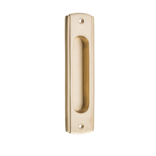 Sliding Door Pull Traditional Satin Brass H150xW43mm in Satin Brass