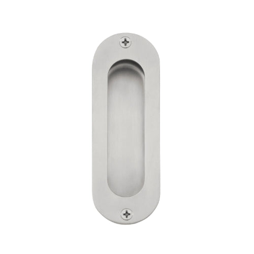 Oval Flush Pull, 120 x 40mm in Satin Stainless