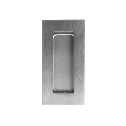 Square Flush Pull, Concealed Fix 102 x 51mm - With Euro Hole in Satin Stainless