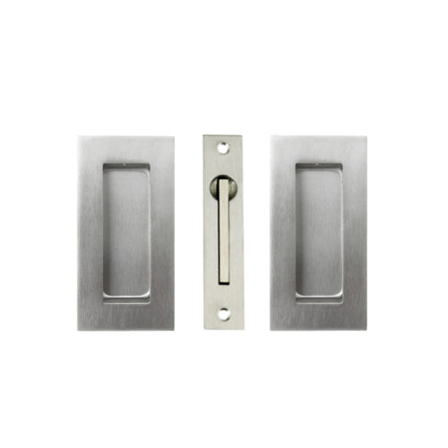 Square Style Flush Pull Kit, 102 x 51mm - Includes 5242 & 5259 in Satin Stainless