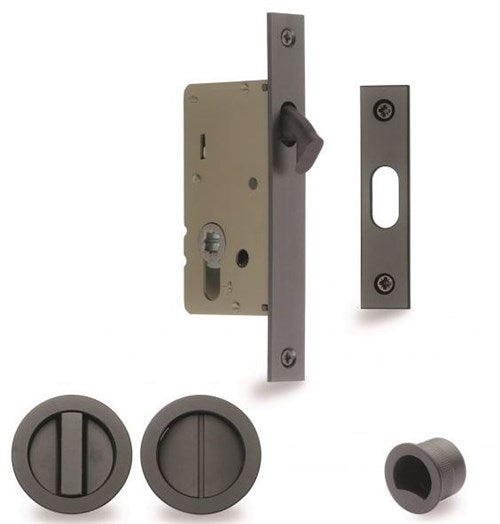 Privacy Flush Pull Set in Graphite Nickel