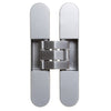 Kubuca Concealed Hinge up to 100kg Door. Use 2 hinges for 80-100kg and 3 hinges for 100-120kg. Minimum Door Thickness 40mm in Satin Chrome