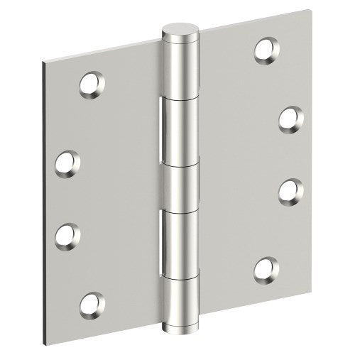 Hinge 100mm x 100mm x 2.5mm, Stainless Steel, Button Tipped, Fixed Pin (w/timber and metal thread Screws) in Satin Stainless