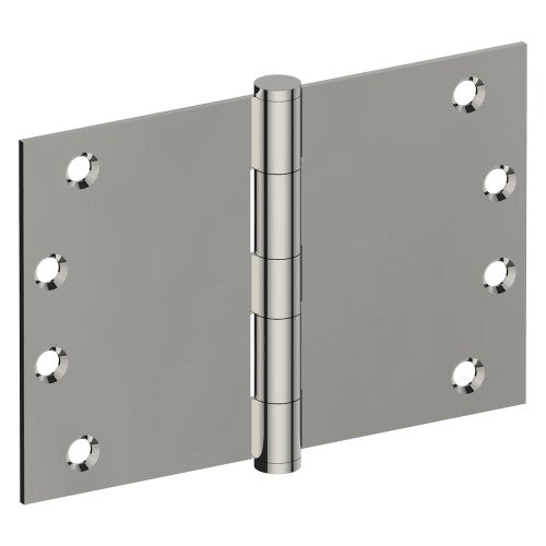 Hinge 100mm x 125mm x 3mm, Stainless Steel, Button Tipped, Fixed Pin (w/timber and metal thread Screws) in Polished Stainless
