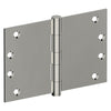Hinge 100mm x 125mm x 3mm, Stainless Steel, Button Tipped, Fixed Pin (w/timber and metal thread Screws) in Polished Stainless