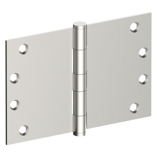 Hinge 100mm x 125mm x 3mm, Stainless Steel, Button Tipped, Fixed Pin (w/timber and metal thread Screws) in Satin Stainless