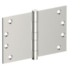 Hinge 100mm x 125mm x 3mm, Stainless Steel, Button Tipped, Fixed Pin (w/timber and metal thread Screws) in Satin Stainless