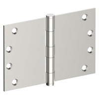 Hinge 100mm x 125mm x 3mm, Stainless Steel, Button Tipped, Fixed Pin (w/timber and metal thread Screws) in Satin Stainless