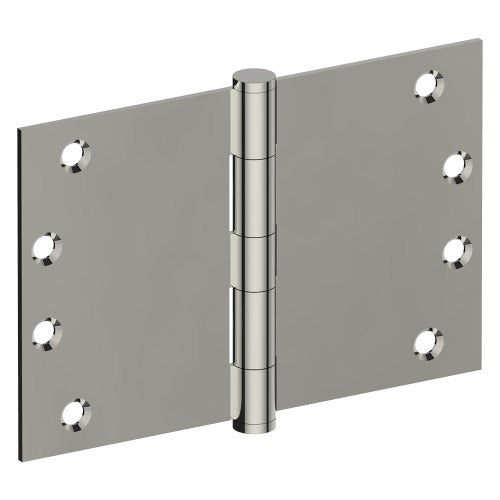 Hinge 100mm x 150mm x 3.5mm, Stainless Steel, Button Tipped, Fixed Pin (w/timber and metal thread Screws) in Polished Stainless