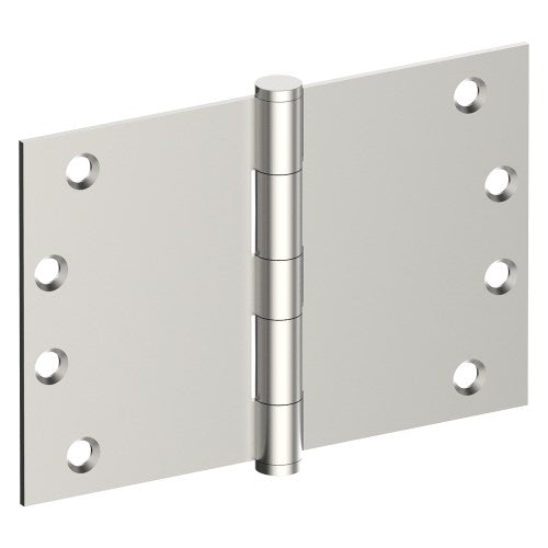 Hinge 100mm x 150mm x 3.5mm, Stainless Steel, Button Tipped, Fixed Pin (w/timber and metal thread Screws) in Satin Stainless