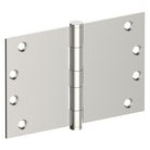 Hinge 100mm x 150mm x 3.5mm, Stainless Steel, Button Tipped, Fixed Pin (w/timber and metal thread Screws) in Satin Stainless