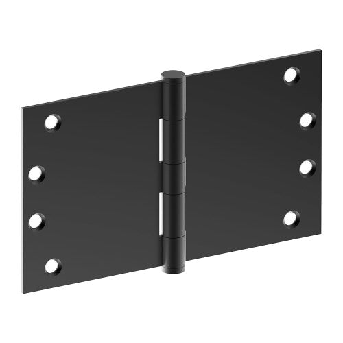 Hinge 100mm x 175mm x 3.0mm, Stainless Steel, Button Tipped, Fixed Pin (w/timber and metal thread Screws) - Black in Black