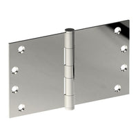 Hinge 100mm x 175mm x 3.0mm, Stainless Steel, Button Tipped, Fixed Pin (w/timber and metal thread Screws) in Polished Stainless Steel