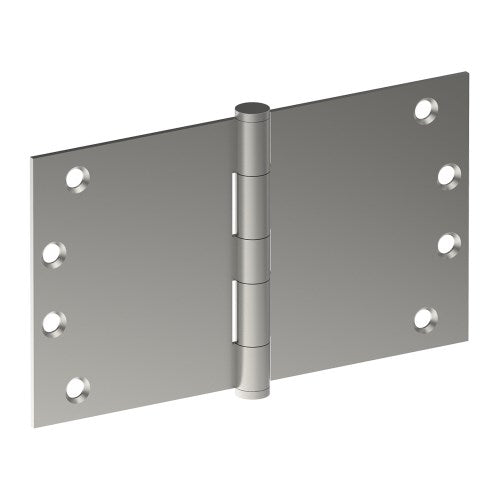 Hinge 100mm x 175mm x 3.5mm, Stainless Steel, Button Tipped, Fixed Pin (w/timber and metal thread Screws) Pairs in Satin Stainless