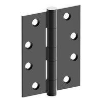 Stainless steel hinge with 100mm x 75mm x 2.5mm fixed pin, button tipped, for doors, with timber and metal thread screws.