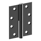 Lift Off Hinge, LEFT HAND, 100mm x 75mm x 2.5mm, Stainless Steel, Button Tipped (w/timber and metal thread Screws) in Black