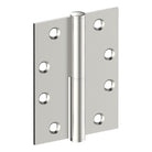 Lift Off Hinge, LEFT HAND, 100mm x 75mm x 2.5mm, Stainless Steel, Button Tipped (w/timber and metal thread Screws) in Satin Stainless