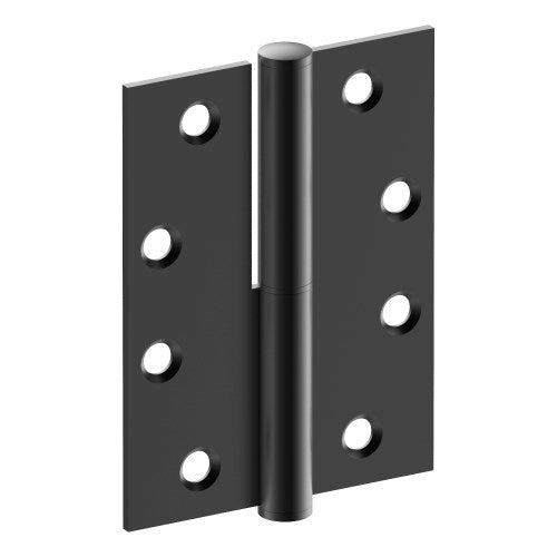 Lift Off Hinge, RIGHT HAND, 100mm x 75mm x 2.5mm, Stainless Steel, Button Tipped (w/timber and metal thread Screws) in Black