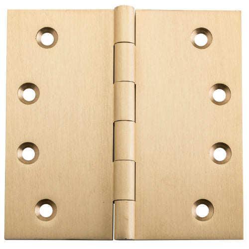 Hinge Fixed Pin Unlacquered Satin Brass H100xW100xT3mm in Unlacquered Satin Brass