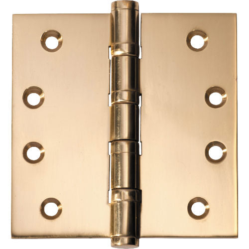 Hinge Ball Bearing Polished Brass H100xW100xT3mm in Polished Brass