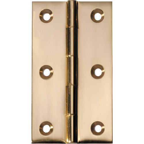 Hinge Fixed Pin Polished Brass H89xW50xT2.5mm in Polished Brass