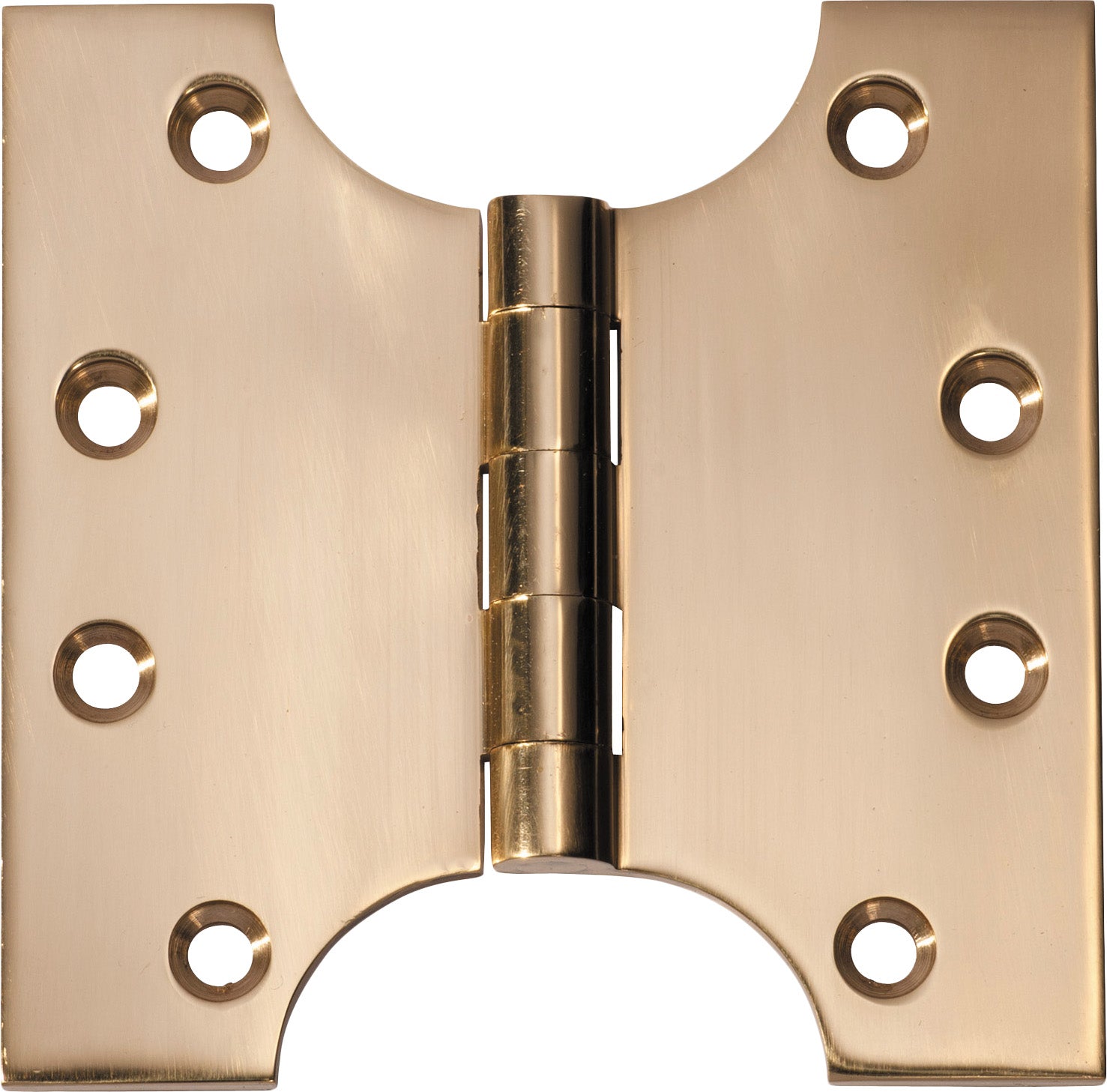 Tradco Shutter Parliament Hinge Polished Brass H100xW100xT4mm in Polished Brass