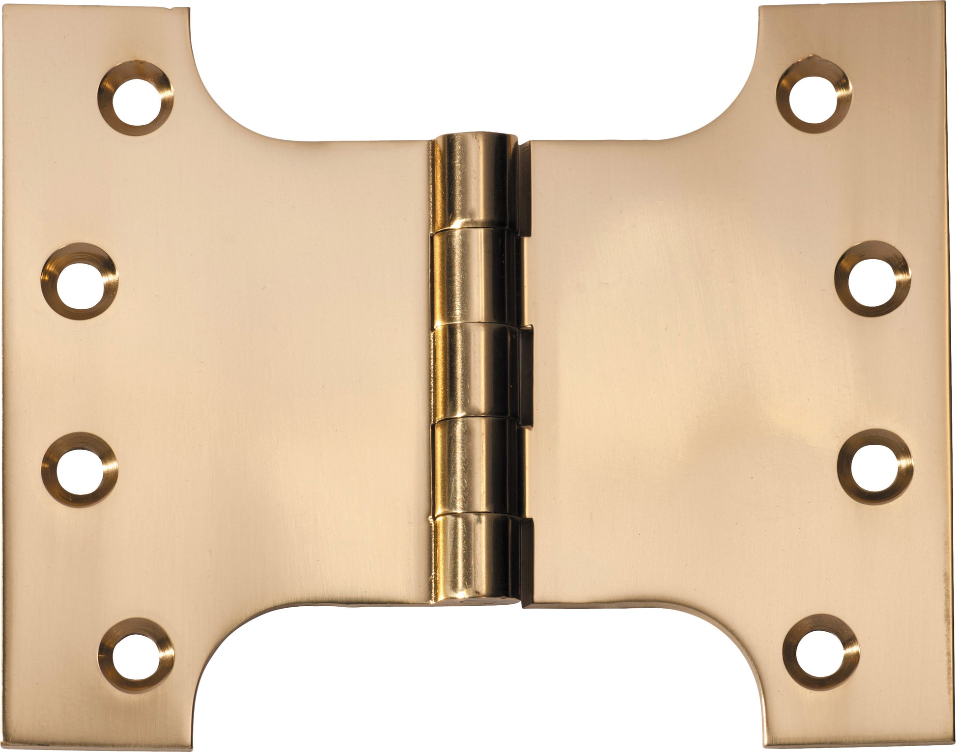 Tradco Shutter Parliament Hinge Polished Brass H100xW125xT4mm in Polished Brass