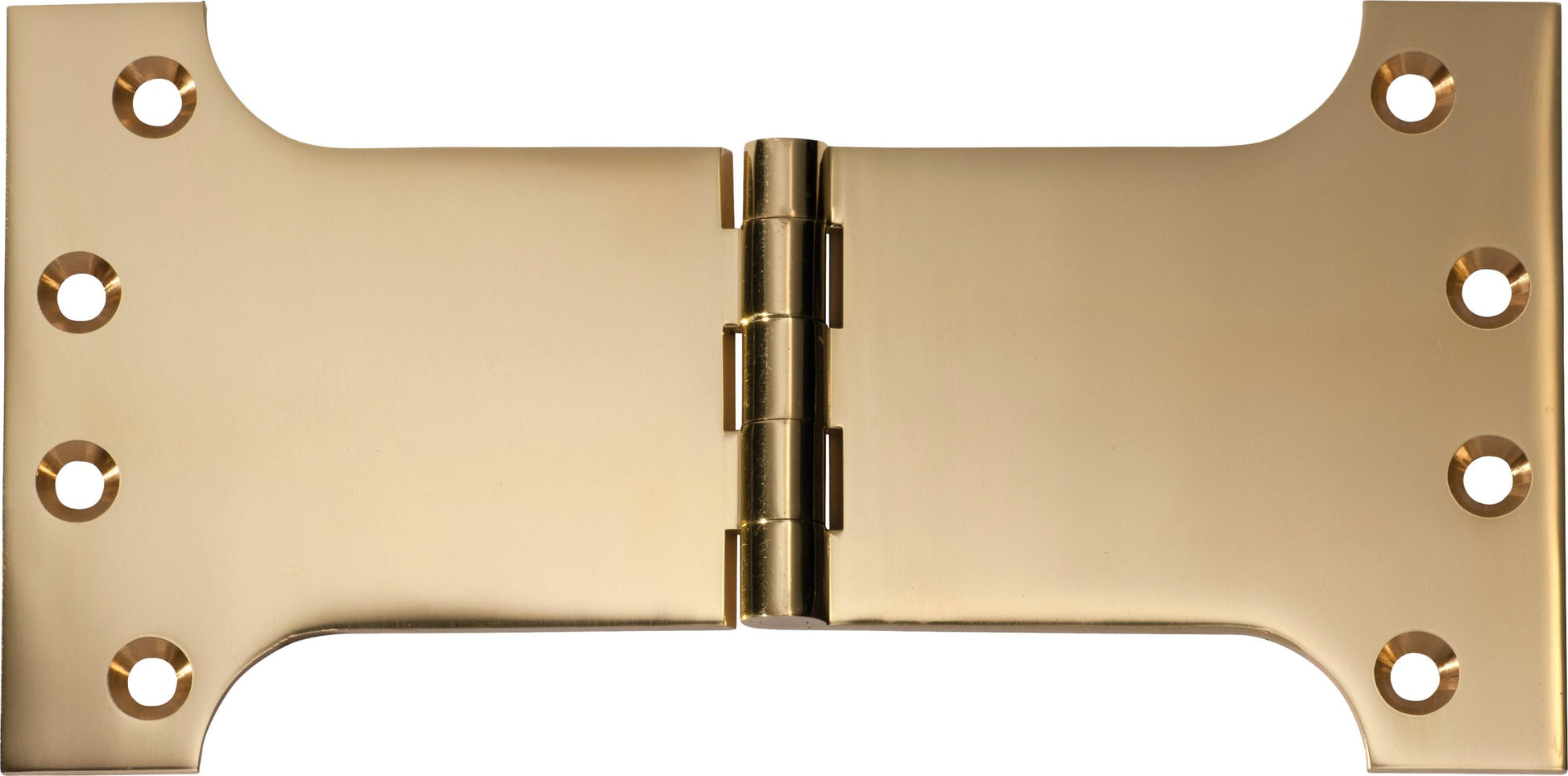 Tradco Shutter Parliament Hinge Polished Brass H100xW200xT4mm in Polished Brass