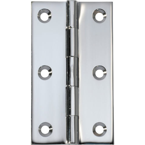 Hinge Fixed Pin Chrome Plated H89xW50xT2.5mm in Chrome Plated
