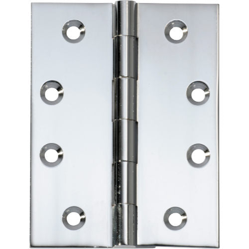 Hinge Fixed Pin Chrome Plated H100xW75xT3mm in Chrome Plated