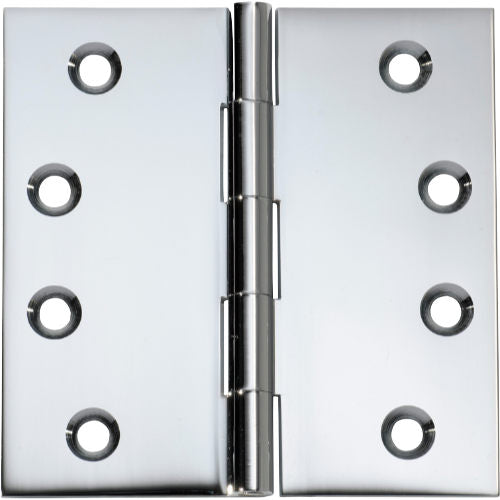 Hinge Fixed Pin Chrome Plated H100xW100xT3mm in Chrome Plated