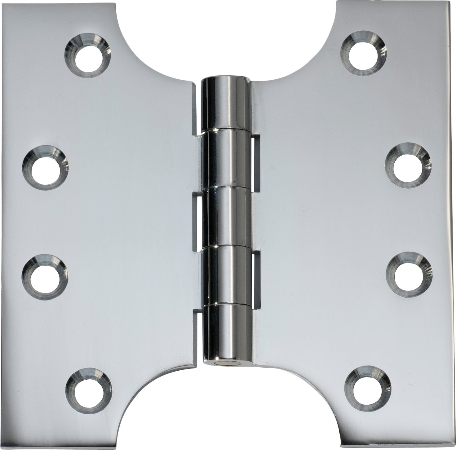 Tradco Shutter Parliament Hinge Chrome Plated H100xW100xT4mm in Chrome Plated