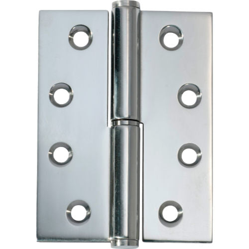 Hinge Lift Off Right Hand Chrome Plated H100xW75xT2.5mm in Chrome Plated