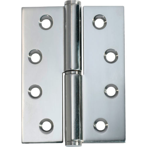 Hinge Lift Off Left Hand Chrome Plated H100xW75xT2.5mm in Chrome Plated