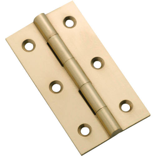 Cabinet Hinge Fixed Pin Polished Brass H63xW35mm in Polished Brass