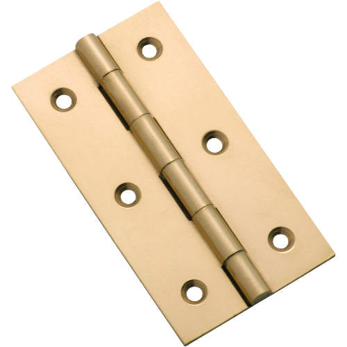 Cabinet Hinge Fixed Pin Polished Brass H76xW41mm in Polished Brass
