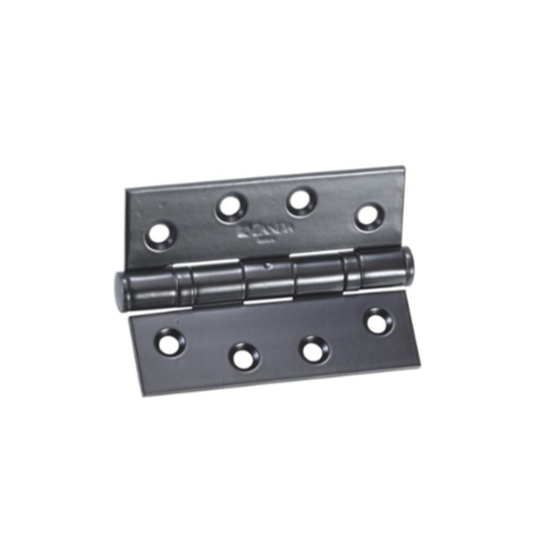 Black Bearing Hinge, Fixed Pin - 100 x 75 x 3mm in Black