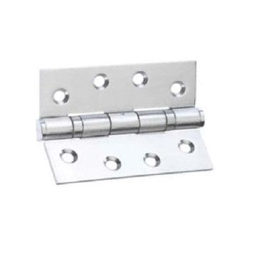 SS Bearing Hinge, Fixed Pin - 100 x 75 x 3mm in Satin Stainless