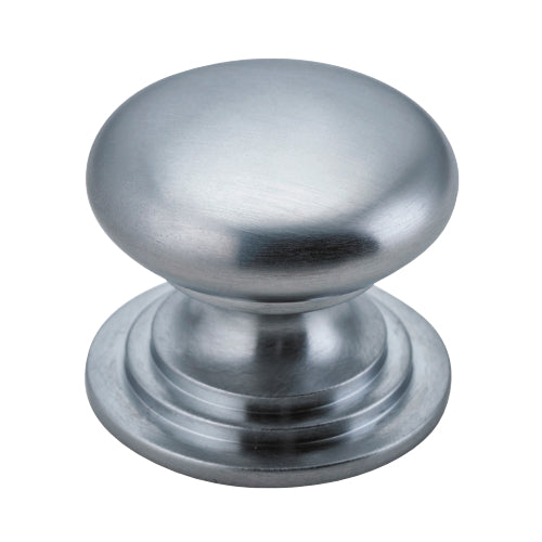 Cupboard Knob Sarlat Brushed Chrome P27xD32mm in Brushed Chrome