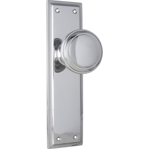 Door Knob Milton Latch Pair Chrome Plated H200xW50xP73mm in Chrome Plated