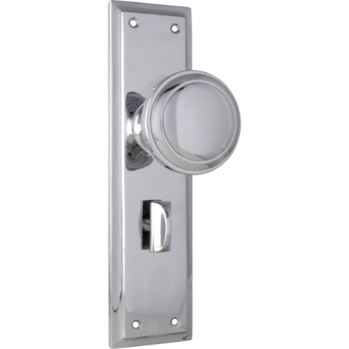 Door Knob Milton Privacy Pair Chrome Plated H200xW50xP73mm in Chrome Plated