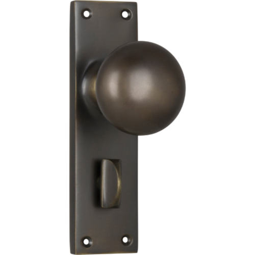 Door Knob Victorian Privacy Pair Antique Brass H152xW42xP75mm in Antique Brass