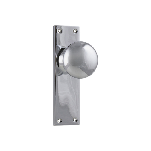 Door Knob Victorian Latch Pair Chrome Plated H152xW42xP75mm in Chrome Plated