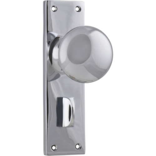 Door Knob Victorian Privacy Pair Chrome Plated H152xW42xP75mm in Chrome Plated