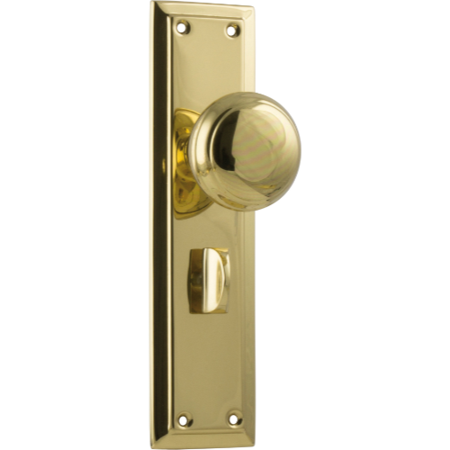 Door Knob Richmond Privacy Pair Polished Brass H200xW50xP62mm in Polished Brass