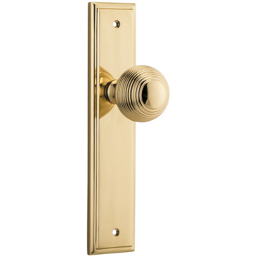 Door Knob Guildford Stepped Latch Polished Brass H237xW50xP60mm in Polished Brass